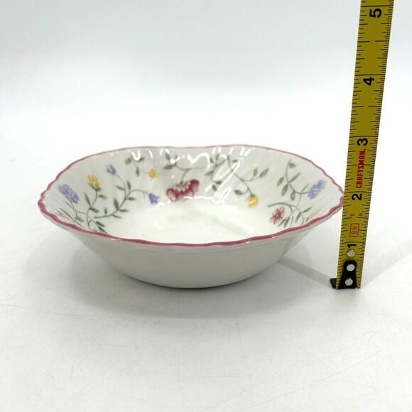 JOHNSON BROS. Set Of 4 Vintage White Pink Floral England Square Cereal Bowl 6" - Picture 5 of 5